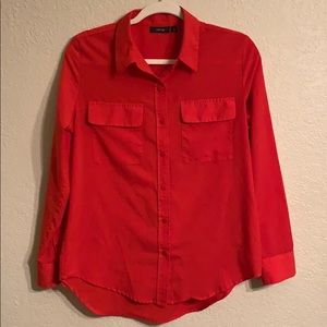 APT 9 Red button down blouse.